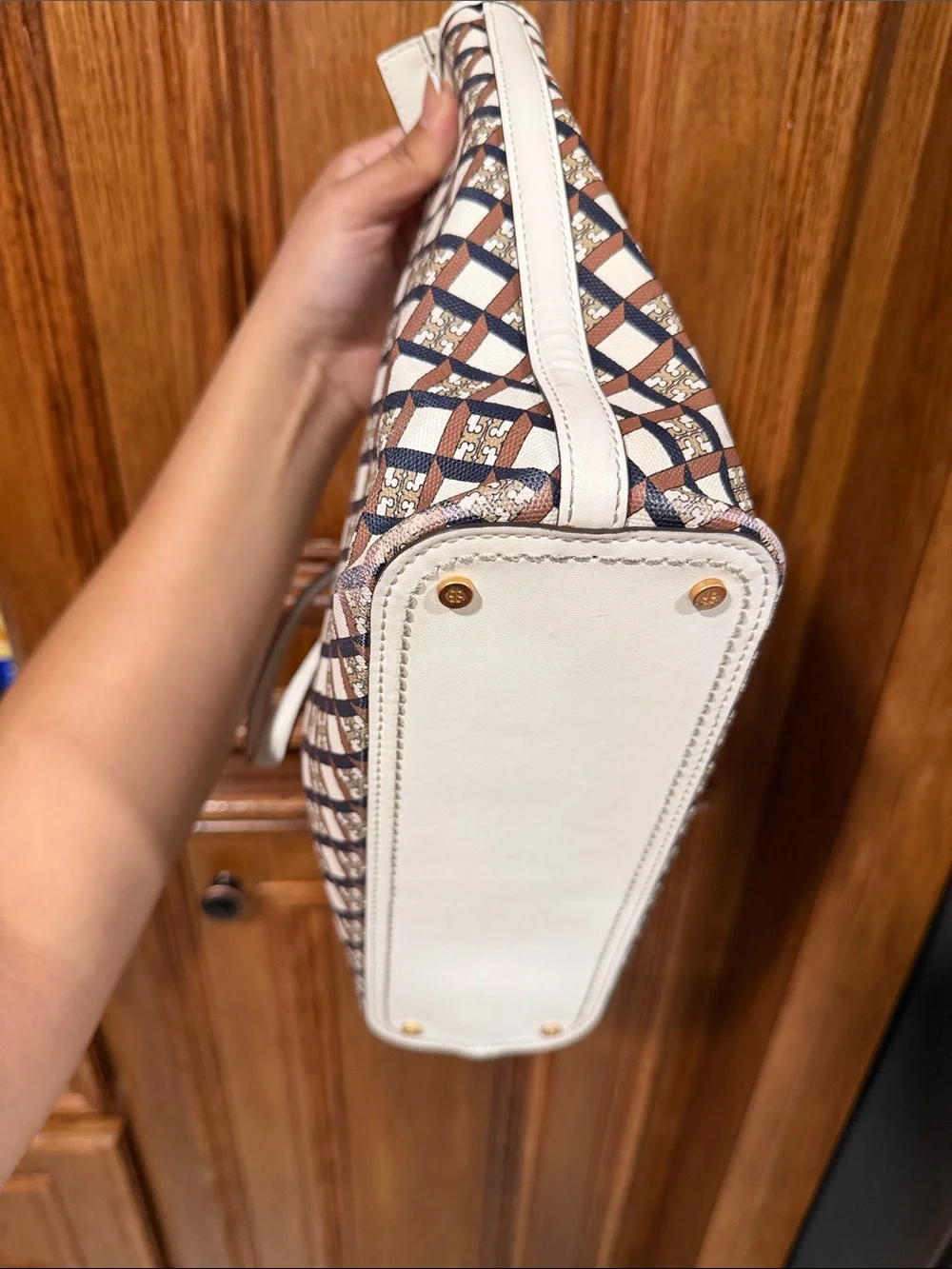 Tory Burch Geo Logo Canvas Tote Bag